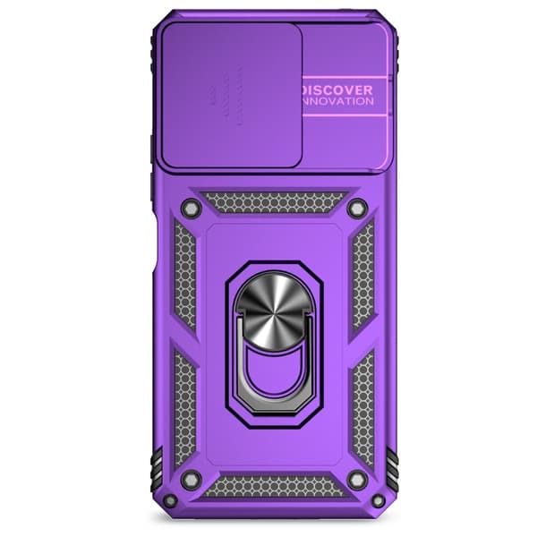 SKALO Xiaomi Redmi 13C 4G Armor Hybrid Metal Ring Camera Slider - Lilla