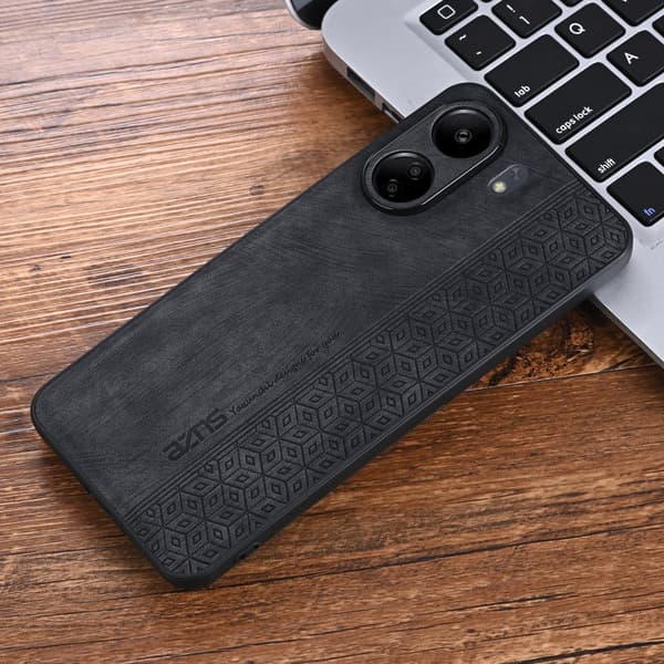 SKALO Xiaomi Redmi 13C 4G AZNS PU læder Cover - Sort