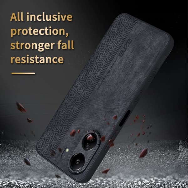 SKALO Xiaomi Redmi 13C 4G AZNS PU læder Cover - Sort