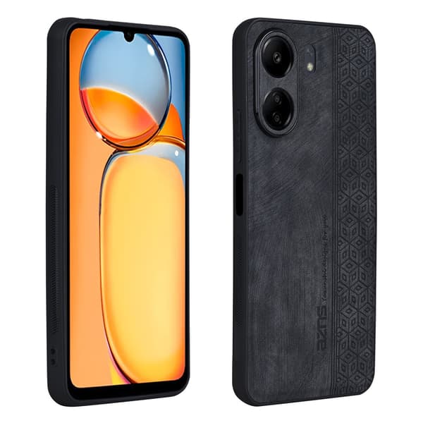 SKALO Xiaomi Redmi 13C 4G AZNS PU læder Cover - Sort