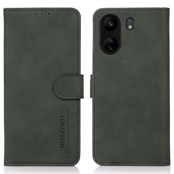 SKALO Xiaomi Redmi 13C 4G KHAZNEH Lompakkokotelo PU-nahasta - Vihreä