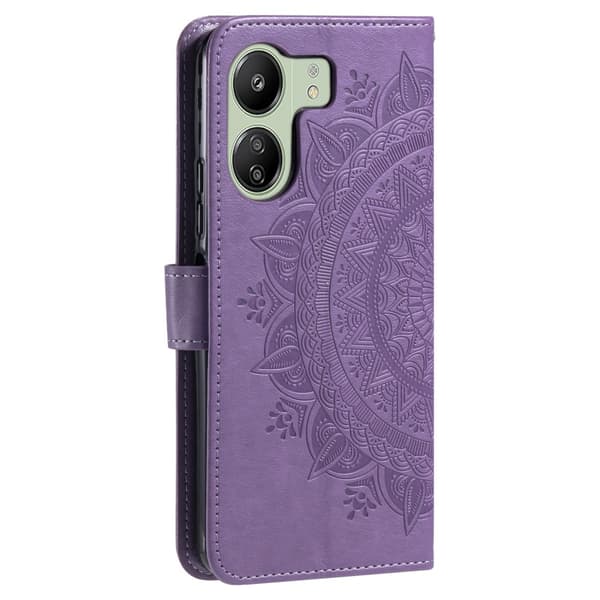 SKALO Xiaomi Redmi 13C 4G Mandala lompakkokotelo - Violetti
