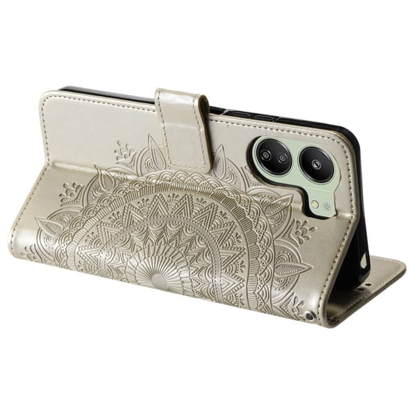 SKALO Xiaomi Redmi 13C 4G Mandala lompakkokotelo - Kulta