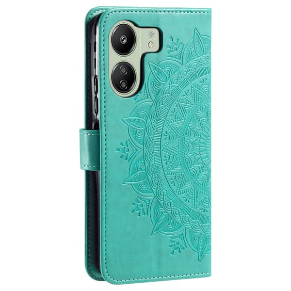 SKALO Xiaomi Redmi 13C 4G Mandala Plånboksfodral - Turkos