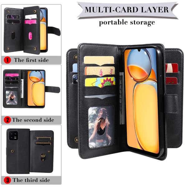 SKALO Xiaomi Redmi 13C 4G 10-RUM Flip Cover - Sort