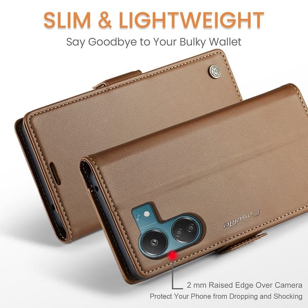 CaseMe Xiaomi Redmi 13C 4G Pungetui - Brun