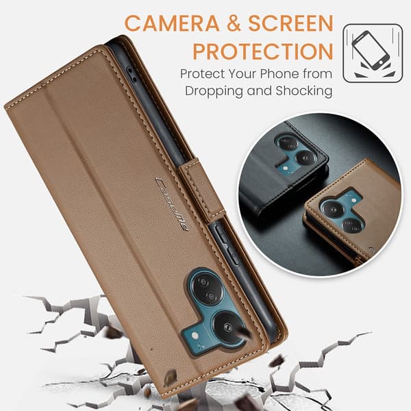 CaseMe Xiaomi Redmi 13C 4G Pungetui - Brun