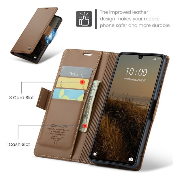 CaseMe Xiaomi Redmi 13C 4G Pungetui - Brun