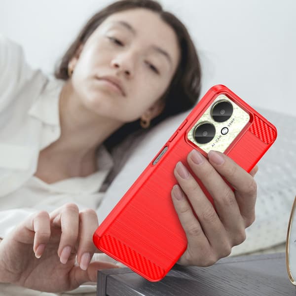 SKALO Xiaomi Redmi 13C 4G Armor Carbon Stöttåligt TPU-skal