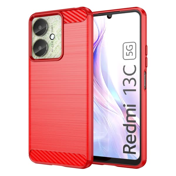 SKALO Xiaomi Redmi 13C 4G Armor Carbon Stöttåligt TPU-skal