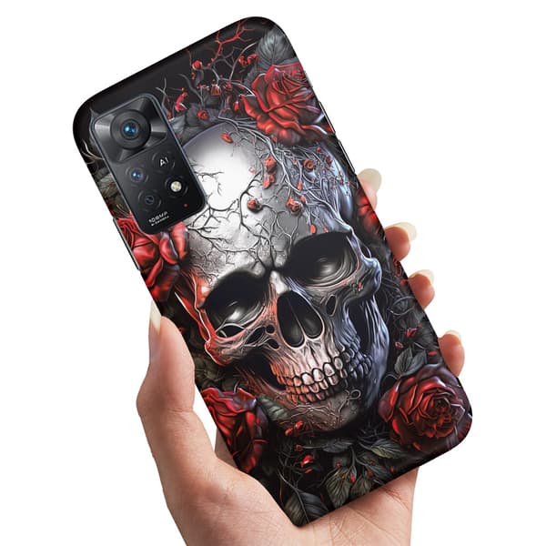 Xiaomi Redmi Note 11 - Cover/Mobilcover Skull Roses