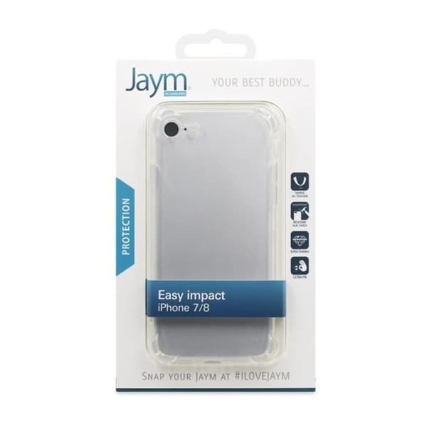 Jaym - Transparent förstärkt fodral som är kompatibelt med Apple iPhone 7/8