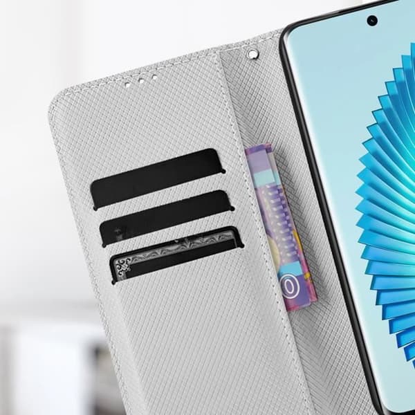 Fodral för Honor Magic 6 Lite 5G - AVIZAR - Plånboksställ Video - Vit - Halvstyvt - Blandat
