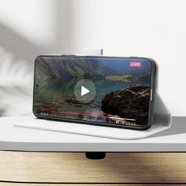 Fodral för Honor Magic 6 Lite 5G - AVIZAR - Plånboksställ Video - Vit - Halvstyvt - Blandat