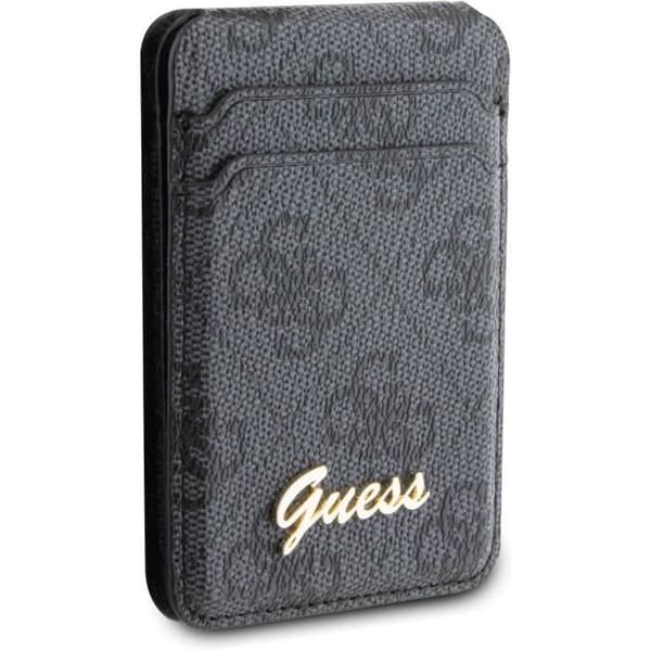Coque Wallet - Guess - 4G Classic Logotyp - Syntetisk Läder - Svart - MagSafe