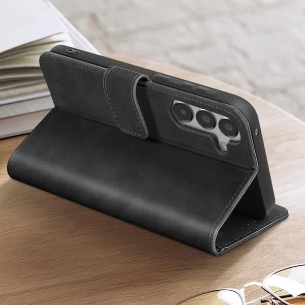 Skal till Samsung A35 5G - AVIZAR - Tender Book - Plånbok - Svart