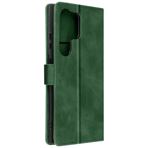 Fodral till Samsung S24 Ultra - AVIZAR - Wallet Flip Video Support - Grön - Syntet - Klaff