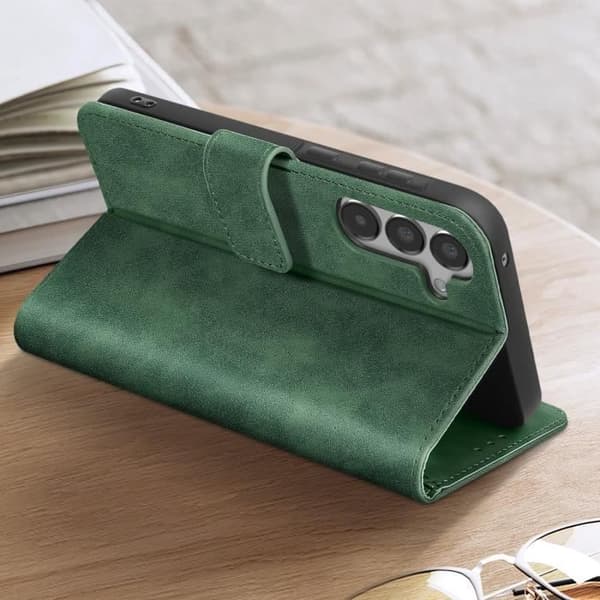 Fodral till Samsung A35 5G - AVIZAR - Wallet Flip Video Support - Mörkgrön
