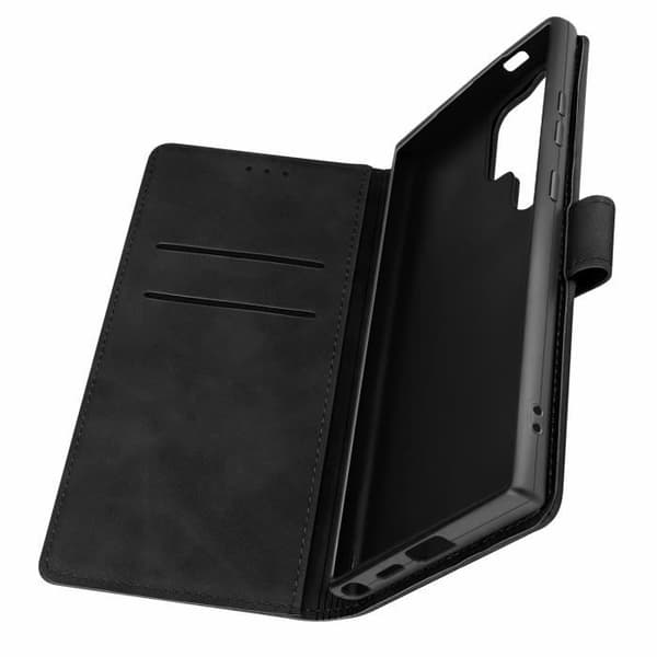 Hölster för Samsung S24 Ultra - AVIZAR - Mjuk bok - Plånbok med klämma och videostöd - Svart