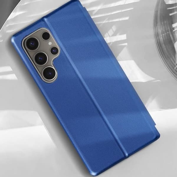 AVIZAR Fodral till Samsung Galaxy S24 Ultra - Flip Card Hållare Video Support - Blå