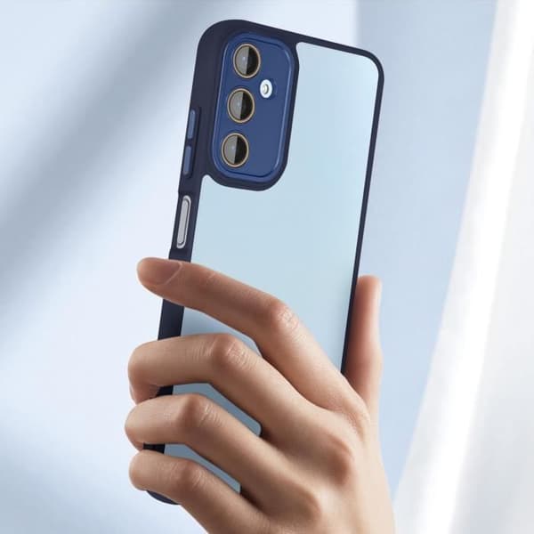 Fodral till Samsung Galaxy A25 5G - AVIZAR - Rökt hård rygg - Skyddat kamerablock - Midnattsblå