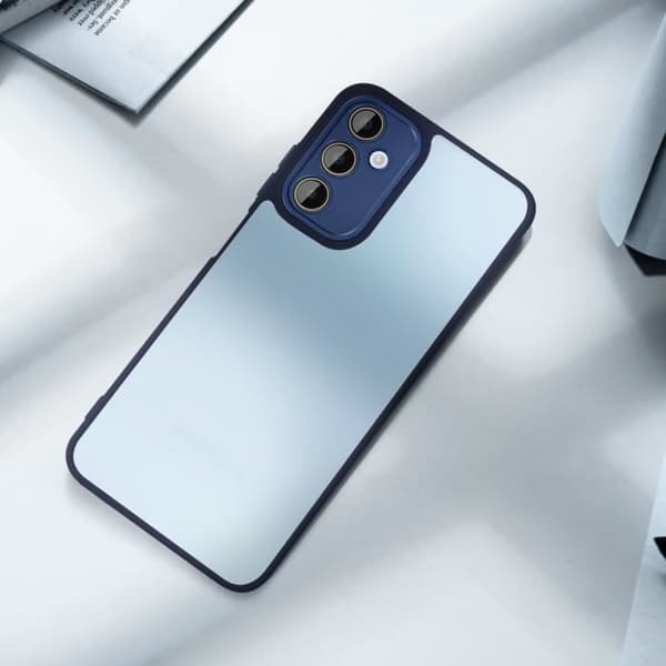 Fodral till Samsung Galaxy A25 5G - AVIZAR - Rökt hård rygg - Skyddat kamerablock - Midnattsblå