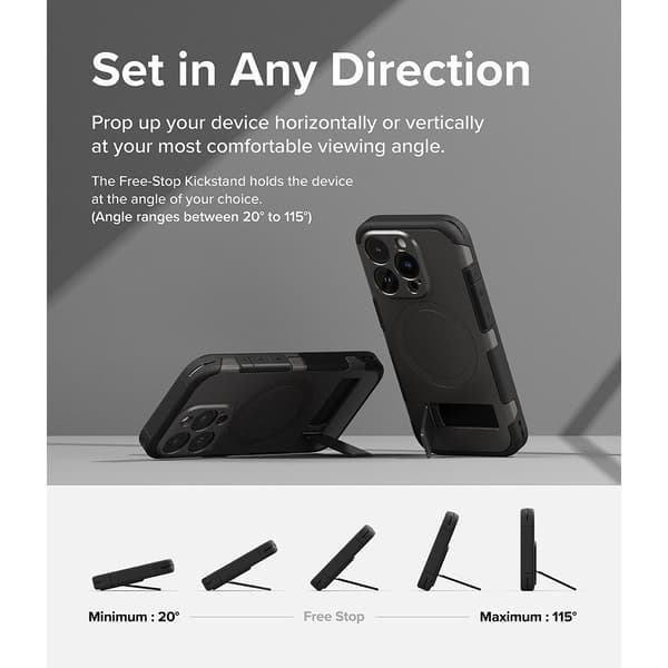 Ringke iPhone 15 Pro Kuori Alles MagSafe Gun Metal