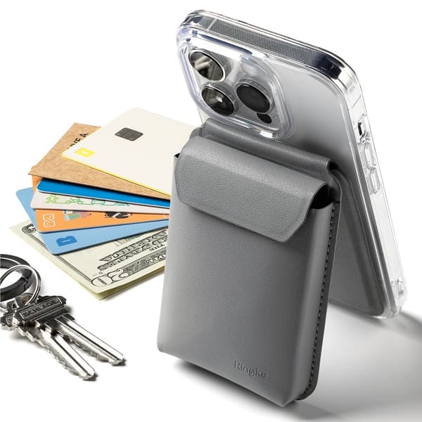 Ringke Korttipidike Stand Pocket Magnetic MagSafe Light Gray