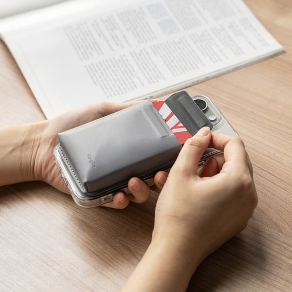 Ringke Korttipidike Stand Pocket Magnetic MagSafe Light Gray