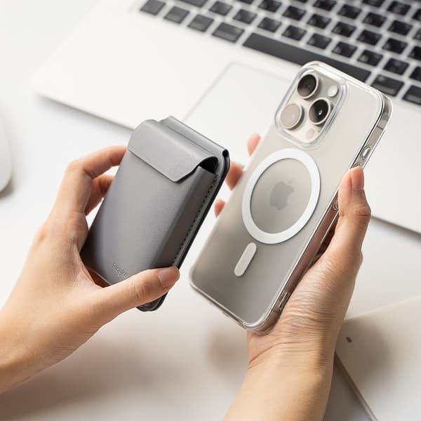 Ringke Korttipidike Stand Pocket Magnetic MagSafe Light Gray