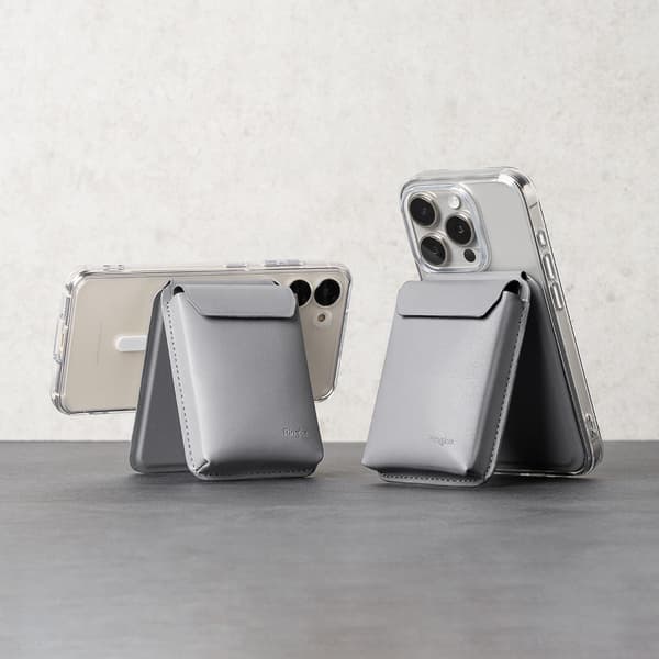 Ringke Korttipidike Stand Pocket Magnetic MagSafe Light Gray