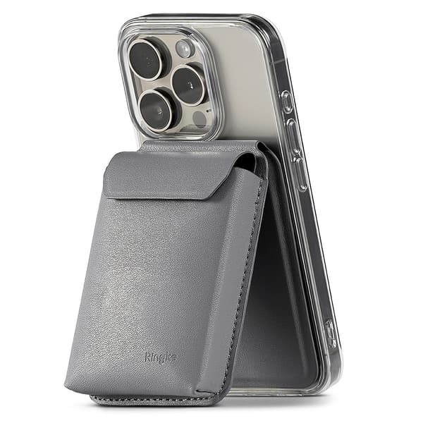 Ringke Korttipidike Stand Pocket Magnetic MagSafe Light Gray