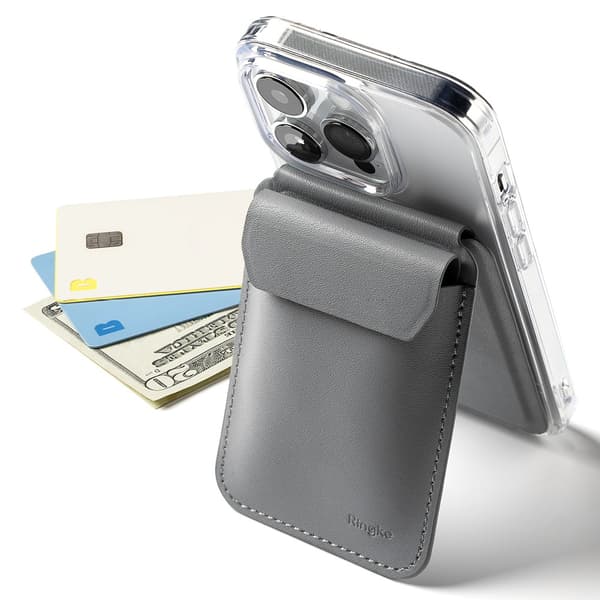 Ringke Korttipidike Stand Wallet Magnetic MagSafe Light Gray
