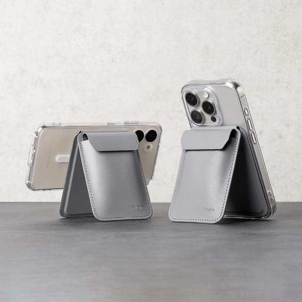 Ringke Korttipidike Stand Wallet Magnetic MagSafe Light Gray