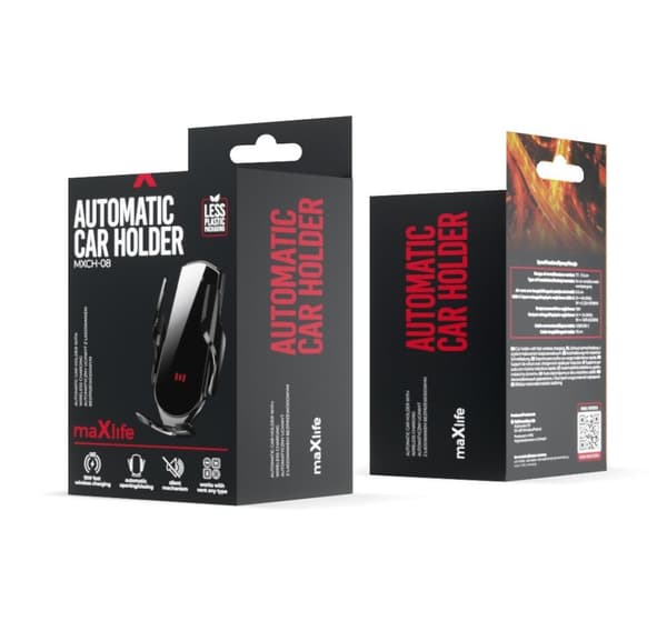 Maxlife telefon bilholder + trådløs oplader 15W MXCH-08
