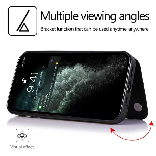 iPhone 13 Stöttåligt Skal Korthållare 3-FACK Flippr