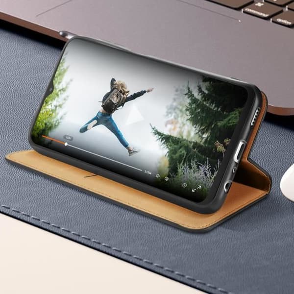 Läderfodral kompatibelt med Samsung Galaxy A23 5G och M23 5G Black Flip-fodral