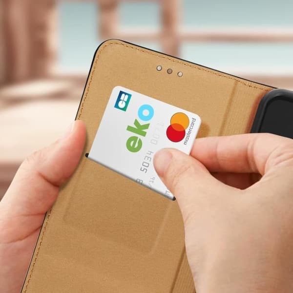 Läderfodral kompatibelt med Samsung Galaxy A23 5G och M23 5G Black Flip-fodral