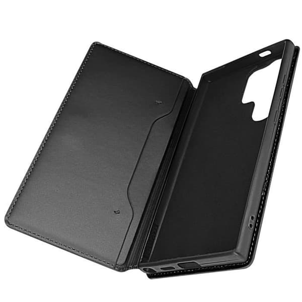 Fodral till Samsung Galaxy S24 Ultra - AVIZAR - Dubbel ficka - Stativfunktion - Svart