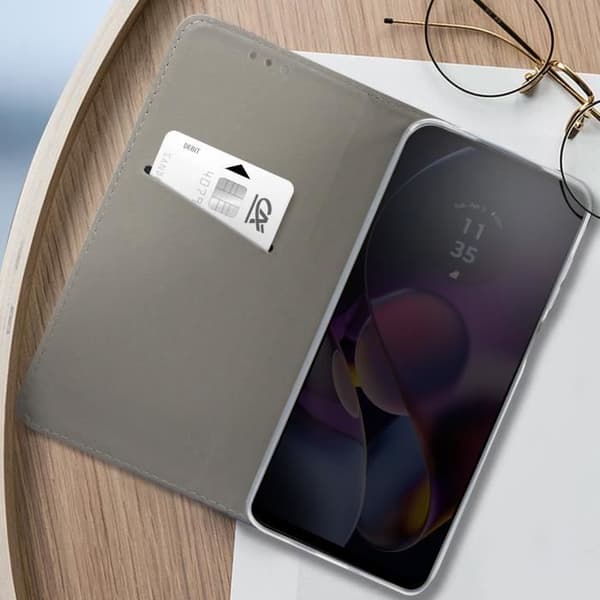 Fodral till Motorola Moto G5 - AVIZAR - Plånboksfunktion Magnetställ - Blå