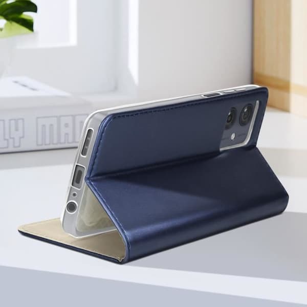 Fodral till Motorola Moto G5 - AVIZAR - Plånboksfunktion Magnetställ - Blå