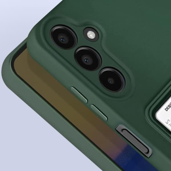 Fodral till Samsung Galaxy A15 5G - AVIZAR - Mjuk korthållare mot fingeravtryck mörkgrön