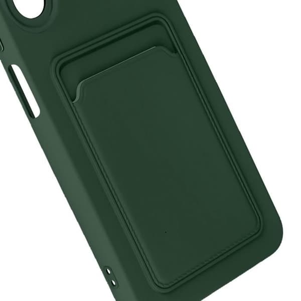 Fodral till Samsung Galaxy A15 5G - AVIZAR - Mjuk korthållare mot fingeravtryck mörkgrön