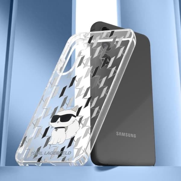 Fodral till Samsung Galaxy S23 FE Hard Choupette Karl Lagerfeld Tryck Transparent