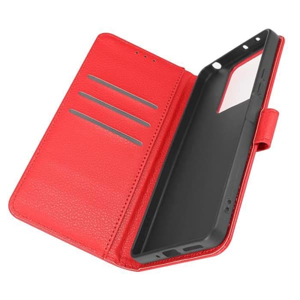 AVIZAR Fodral till Xiaomi Redmi Note 13 5G - Röd - Videostöd för Flip Wallet