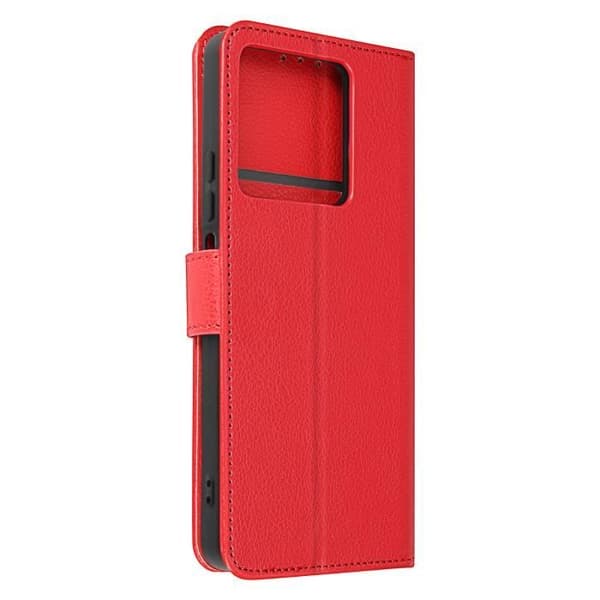 AVIZAR Fodral till Xiaomi Redmi Note 13 5G - Röd - Videostöd för Flip Wallet