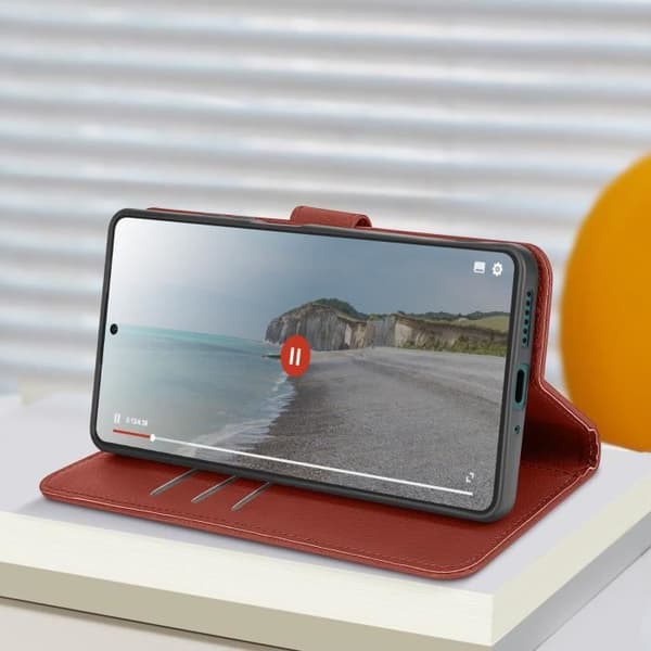 Fodral till Xiaomi Redmi Note 13 5G - AVIZAR - Essential - Plånboksstöd för video - Brun