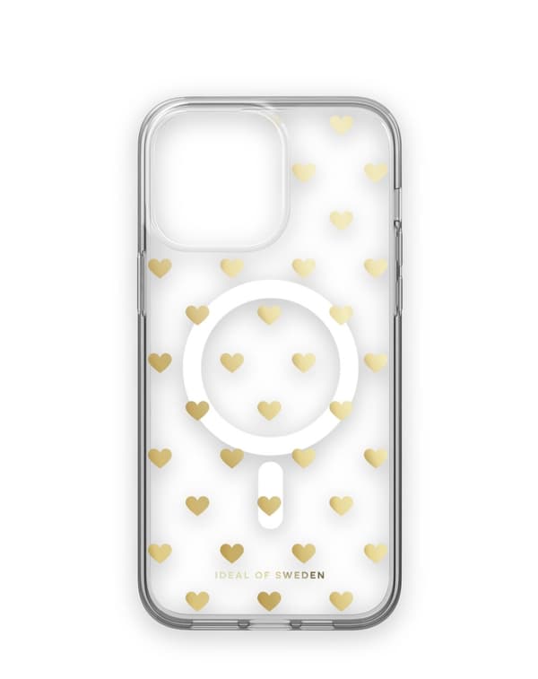 Clear Case MagSafe iPhone 14 Pro Max Golden Hearts