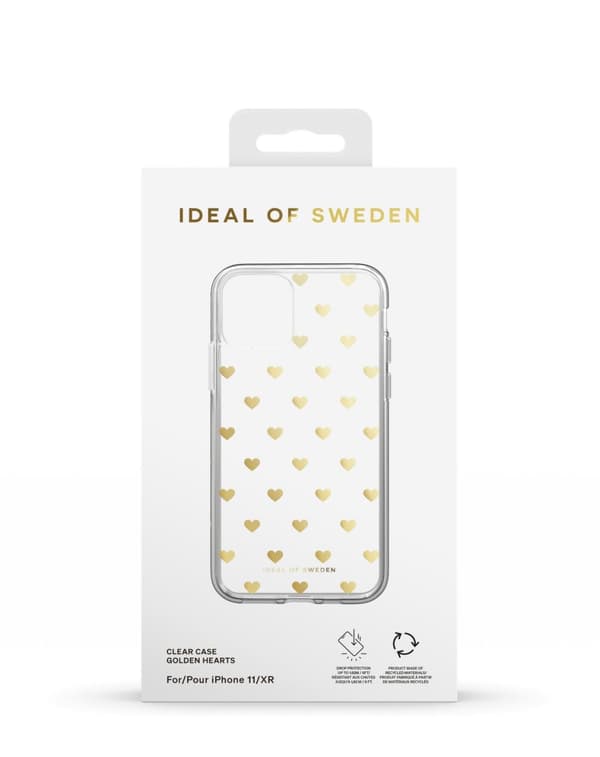Clear Case iPhone 11 / XR Golden Hearts