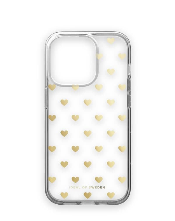 Clear Case iPhone 14 Pro Golden Hearts